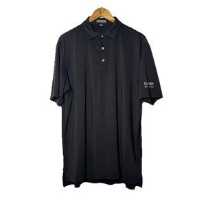 PETER MILLAR Summer Comfort Black Polo Shirt Golf Pride Grips Logo Men's Large